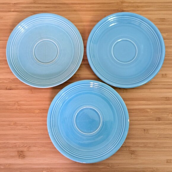 Vintage Fiestaware Turquoise Saucers – Set of 3 - Picture 1 of 2